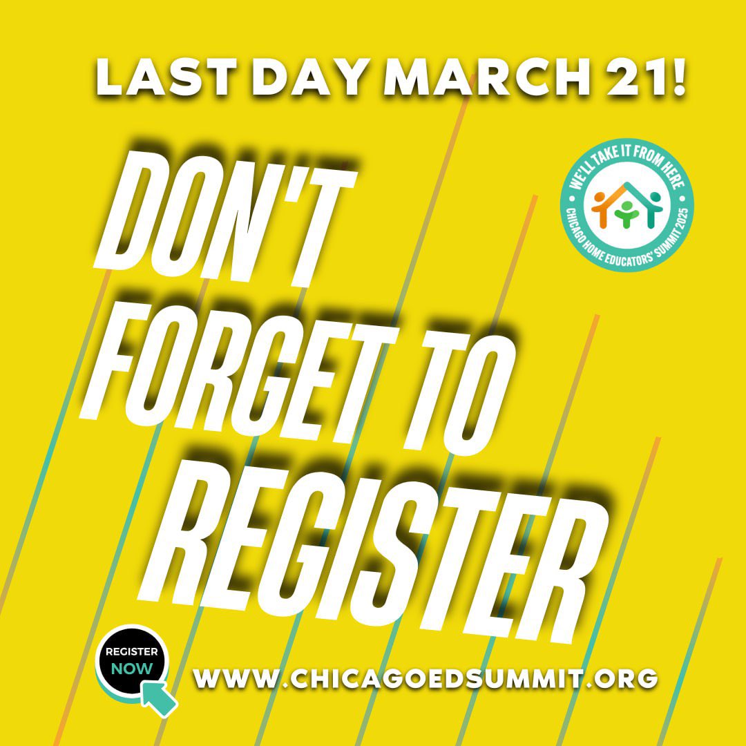 The Countdown is ON! We are just 14 days away from the Chicago Home Educators Summit 2025! 

Secure your spot NOW! chicagoedsummit.org

#CHES2025 #HomeschoolFreedom #WellTakeItFromHere #chicago #illinois #StopHB2827 #homeschooling #microschool #alternativeeducation