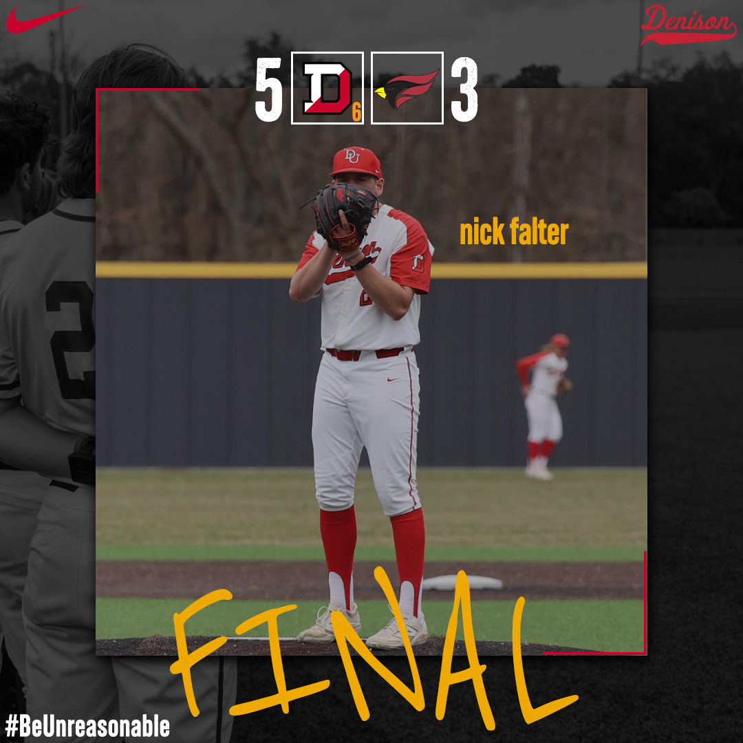 Final | #6 Denison 5 North Central College 3

Nick Falter ’25 goes 7 strong on the mound and Max Fishbein's ’26 2-run HR proves to be the difference!

#BeUnreasonable