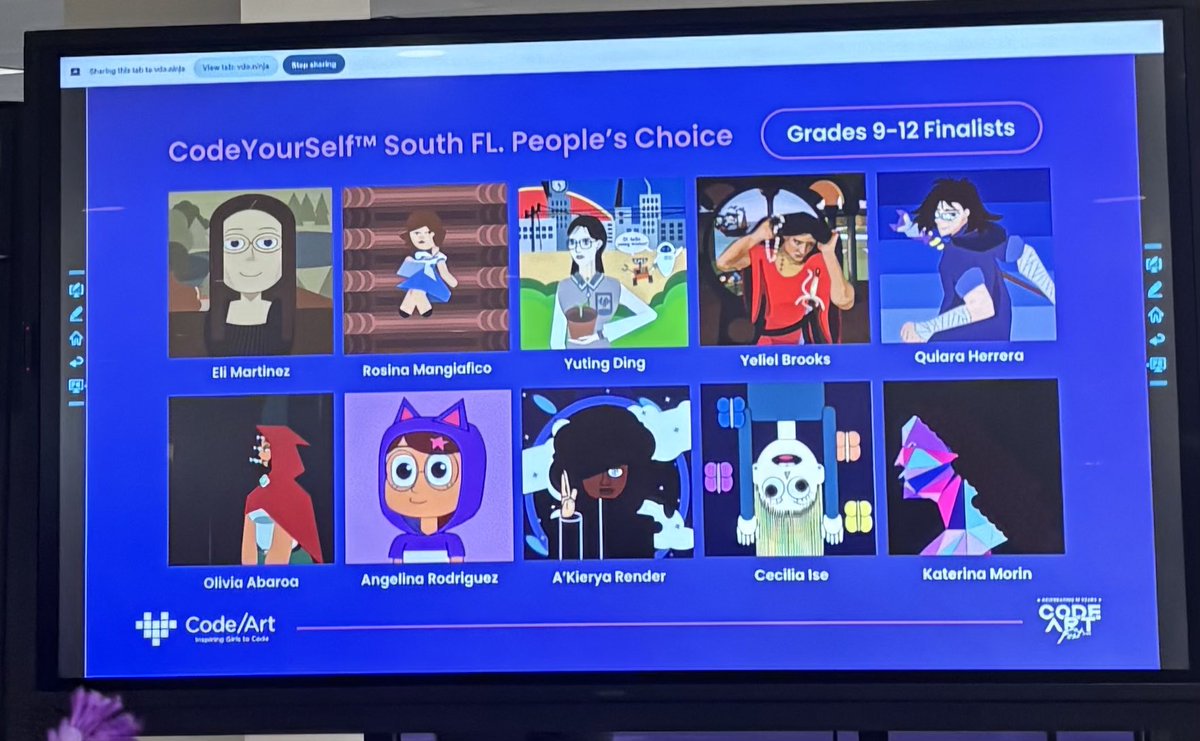 Three winners and Honorable Mentions at <a href="/codeartorg/">Code/Art 👩🏻‍💻</a> Fest! <a href="/J_Ramirez991015/">Juan Ramirez</a> <a href="/CTEMiami/">M-DCPS Career & Technical Education</a> <a href="/MDCPSNorth/">M-DCPS North Region</a> <a href="/MDCPSSTEAM/">M-DCPS STEAM</a>
