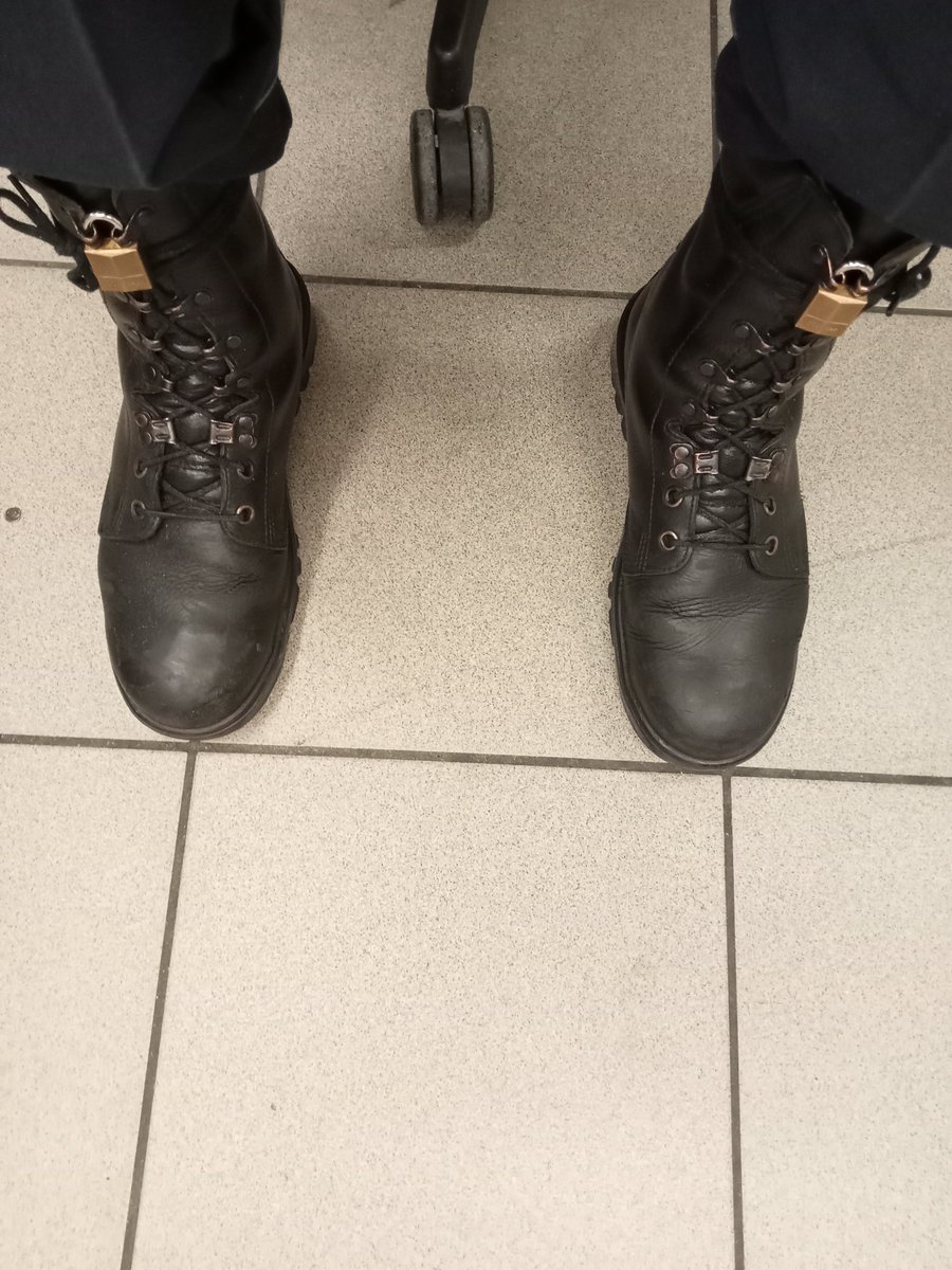 Another day at the office 
#padlock
#locked
#nokey
#boots
#workboots