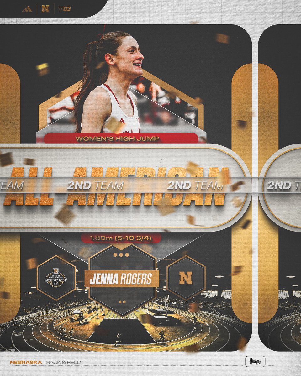 HuskerTFXC's tweet photo. A great season for Jenna Rogers.

She wraps up the indoor season as a 2nd-Team All American. 🏆 https://t.co/RYtBnR2Kle
