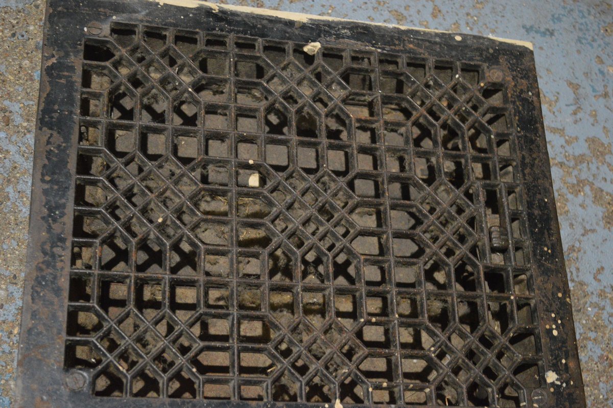Saving pieces of history... the underside of this floor grate has an 1885 patent date. ❤️ Rescued from an early-1900s home slated for demolition in #CedarRapids #Iowa.