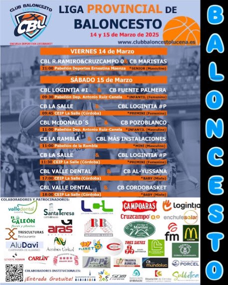 ... Nueva jornada, en total catorce encuentros durante este fin de semana.

..

Pero espera, que aún no hemos terminado.... nos queda el domingo... continuamos en el siguiente post...

🏀🏀

... Os esperamos para pasar una estupendísima jornada de baloncesto 🏆