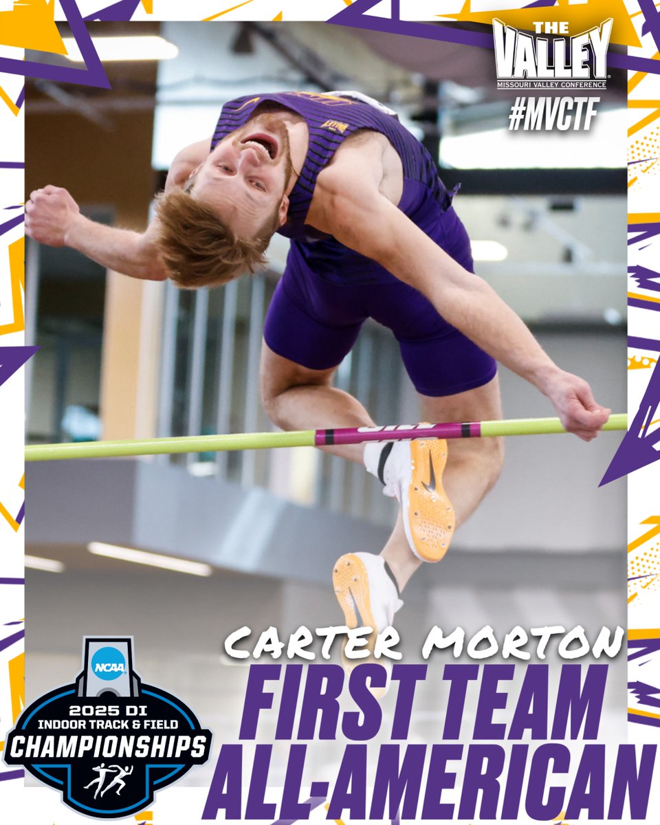 MVCsports's tweet photo. 🚨ALL-AMERICAN🚨

Carter Morton of @UNITrackFieldXC earns first team All-American honors after finishing 5th in the Heptathlon with a final score of 5852‼️

#MVCTF x #TheValleyRunsDeep https://t.co/ChUBInOLs6