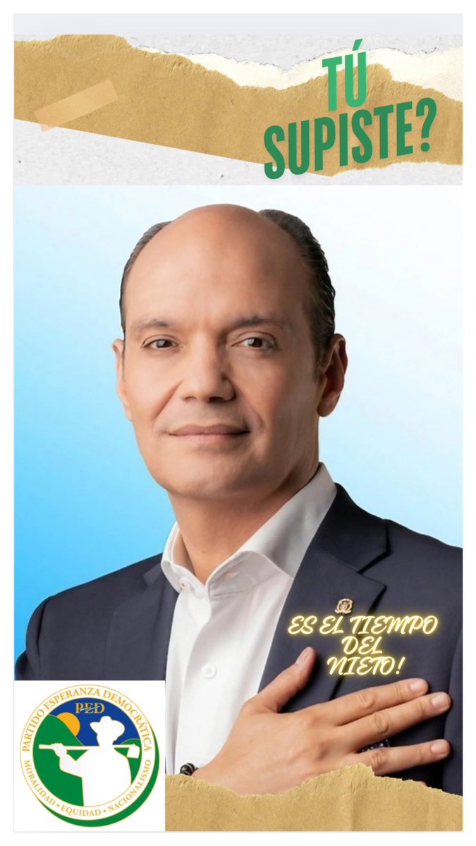 Dime!! Ya saves quien es el que Merece tomar la presidencia de la Republica Dominicana,para Que por fin de termine el desorden en el Que han sumerjido el pais.🇩🇴🇩🇴si en verdad Eres un doliente de la patria Esta es nuestra opcion#1 @Ramfisdt #elnieto_2028