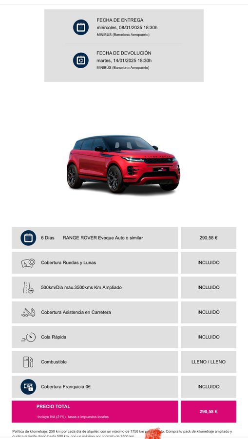 نصيحه سياحيه 🌍 
للي بياسفرون وبيستأجرون سيارات 🚗 

توفر عليك اكثر من نص السعر
لتأجير السيارات 🚙 💰

لا تستأجر من الشركات العالميه ❌
صارت اسعارهم مبالغه جداً 💸 
احجز من الشركات المحليه تقريباً ربع السعر ✅

اخر سفره حجزت عن طريق شركه محليه في برشلونه CLICK rent 
رنج روفر  🚙