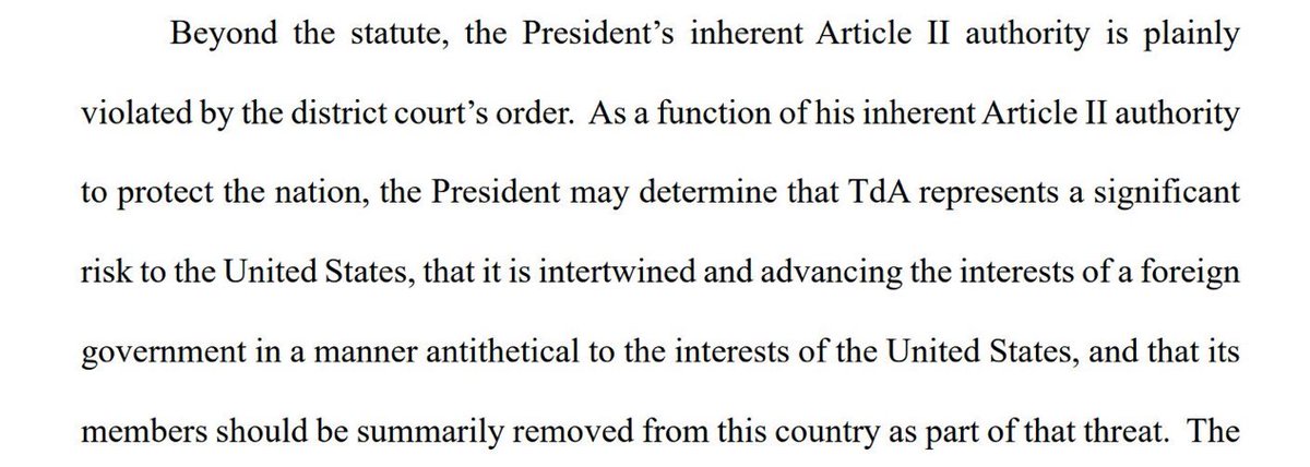 🚨 JUST IN: DOJ is arguing Trump can unilaterally deport ANYONE he wants without ANY statutory authority, just on his inherent authority as President over national security.

This is an INSANE and terrifying claim that has never been argued before.