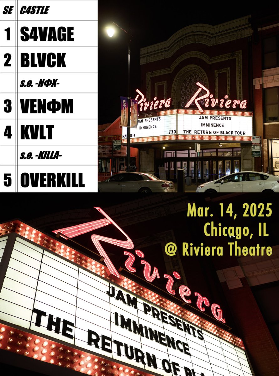 JILUKA_official's tweet photo. 【JILUKA LIVE #542】
■2025/3/14 fri
■Chicago, IL @ Riviera Theatre

Imminence
「The Return of The Black Tour
– North America 2025」
with LANDMVRKS, JILUKA

Thank you for coming!!

photo by @kentaro_minato_ https://t.co/GfLdjcI3Jr