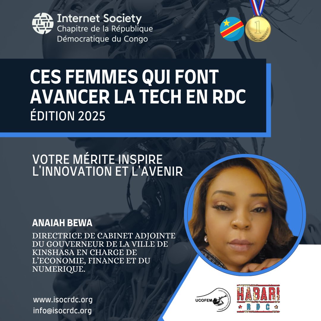 ISOCDRC's tweet photo. 🌟𝐂𝐞𝐬 𝐅𝐞𝐦𝐦𝐞𝐬 𝐐𝐮𝐢 𝐅𝐨𝐧𝐭 𝐀𝐯𝐚𝐧𝐜𝐞𝐫 𝐋𝐚 𝐓𝐞𝐜𝐡 𝐞𝐧 𝐑𝐃𝐂 – É𝐝𝐢𝐭𝐢𝐨𝐧 𝟐𝟎𝟐𝟓🌟

Nous avons l'honneur de mettre en lumière Anaiah BEWA, une figure d'exception dans le secteur technologique et au-delà. 
1/10 https://t.co/FZB6ftMaYy