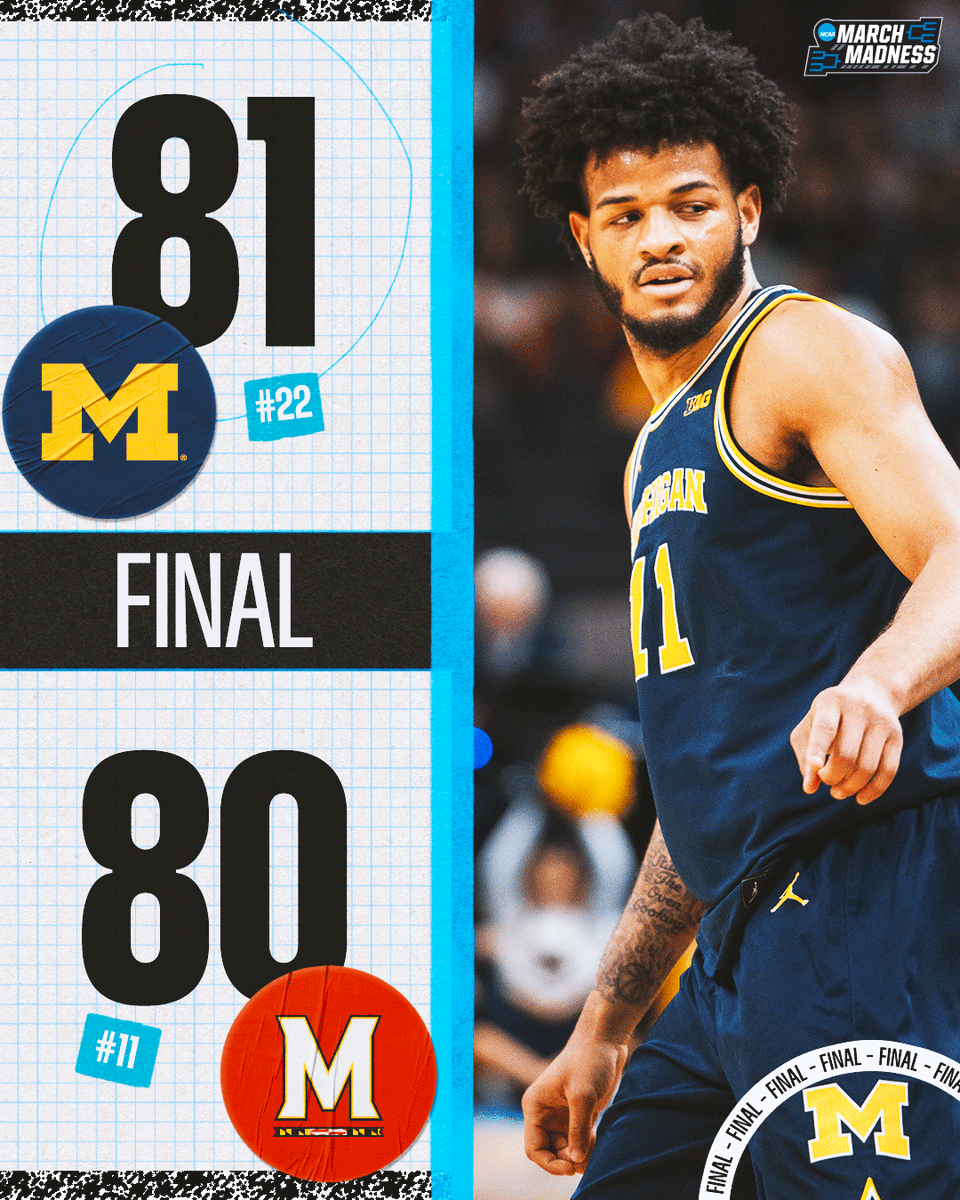 MARCH STRIKES AGAIN ⚡️

No. 22 Michigan overcomes No. 11 Maryland in the final second and will play for the Big Ten title tomorrow 🙌