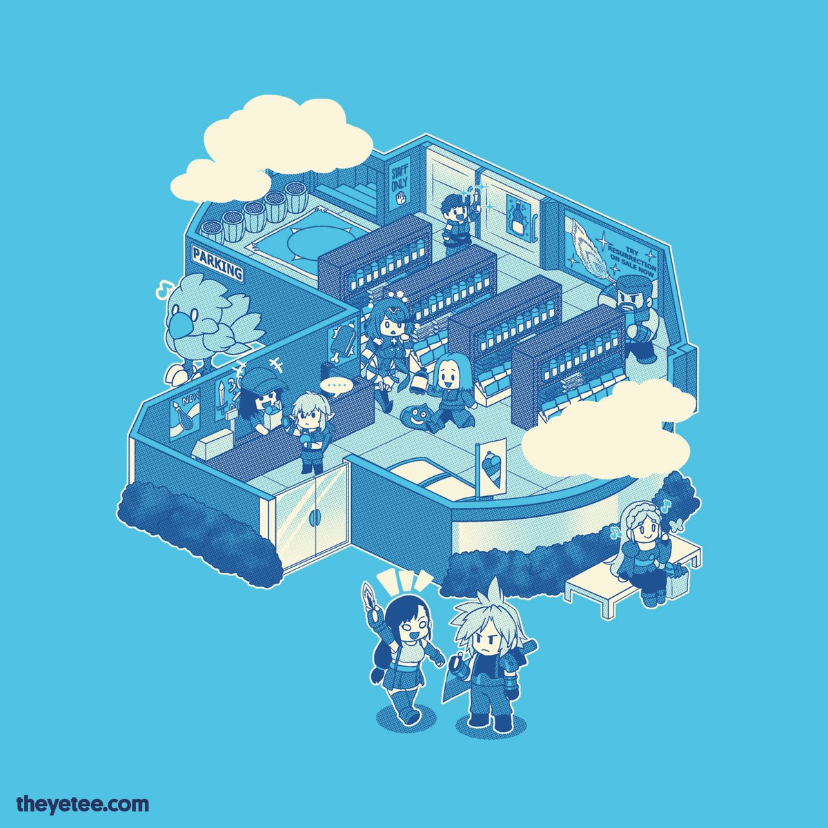 クラウド・ストライフ ,ティファ・ロックハート 「This looks like a great place to take a 」|The Yetee 🌈のイラスト