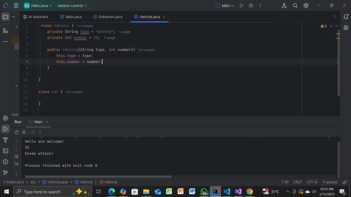 honeyhauwa's tweet photo. Day 6 of my Java Redefine Boot camp
I practiced more on constructors

#wtmabujaiwd25 
#wtmabujabootcamp 
#womentechmakersabuja 
#accountabilityintech 
#buildinpublic 
#WomenInTech https://t.co/BDGhMEgvQ8