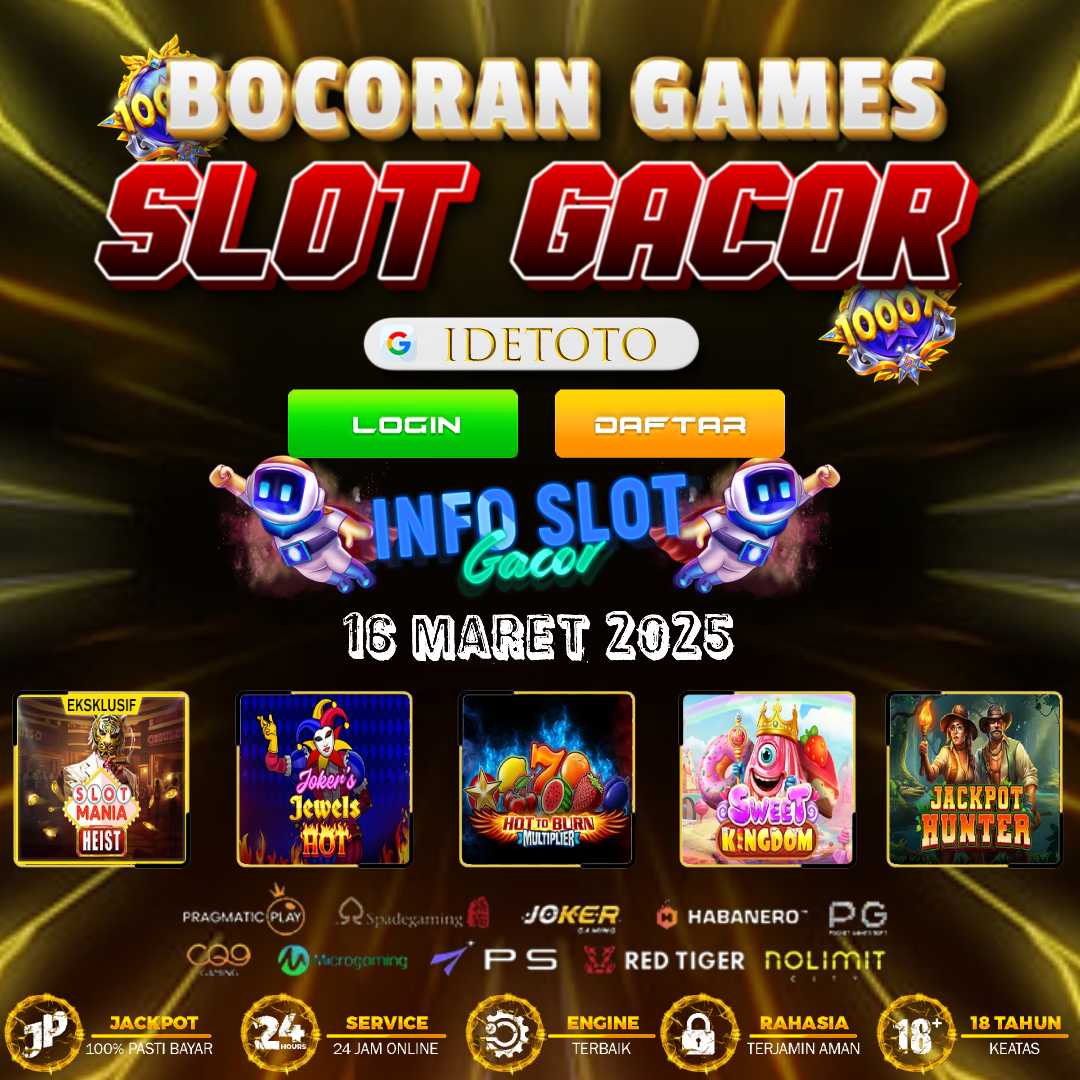 Indtogel88's tweet photo. IDETOTO Bocoran Games Slot Gacor Hari Ini Daftar Via Bank Sumatera Utara

Berikut adalah beberapa daftar games slot terbaik yang sangat populer saat ini:

1. Jackpot Hunter
2. Slot Mania Heist
3. Joker's Jewels Hot
4. Hot To Burn Multiplier
5. Sweet Kingdom https://t.co/h1zlRGybgo