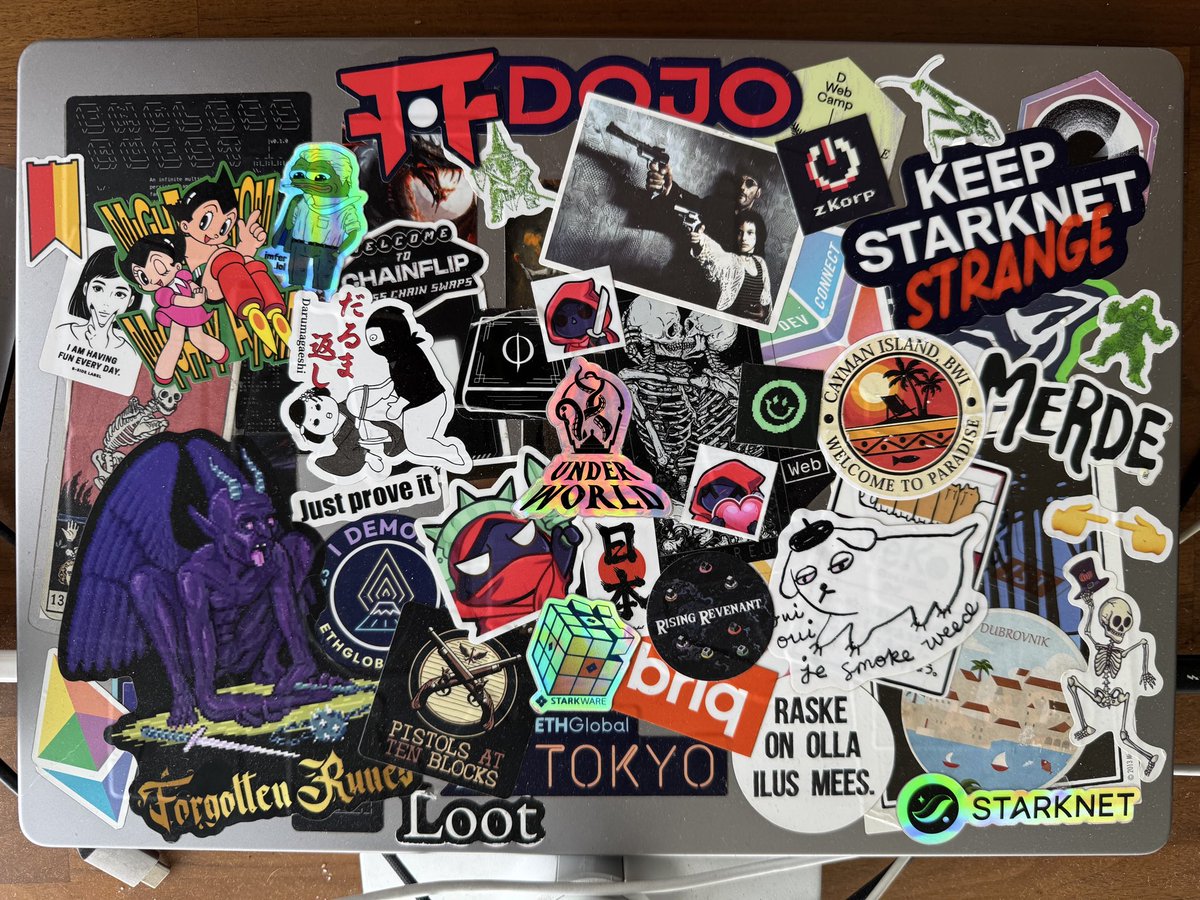 <a href="/ParsaBolor/">Parsa.B</a> <a href="/art_peace_sn/">art/peace</a> Something for everyone, whether it’s <a href="/Starknet/">Starknet (BTCFi arc) 🥷</a>, <a href="/ohayo_dojo/">Dojo</a>, <a href="/Pistols_gg/">Pistols at Dawn</a>, <a href="/LootUnderworld/">Underworlds (for adventurers)</a>, <a href="/BibliothecaDAO/">Bibliotheca DAO</a>, <a href="/zKorp_/">zKorp</a>, <a href="/GrugsLair/">Grug's Lair 🪨🦇🔊</a>, <a href="/LootSurvivor/">Loot Survivor</a>, <a href="/lootproject/">Loot</a>, <a href="/briqNFT/">briq</a>, <a href="/intlmemefund/">We’ve moved to @IMFCrypto</a>, <a href="/ForgottenRunes/">Forgotten Runes Wizard's Cult</a>, <a href="/ETHGlobal/">ETHGlobal</a>, or <a href="/Chainflip/">CHAINFLIP LABS</a>.

Or you can just, uhh, prove it ✅😏