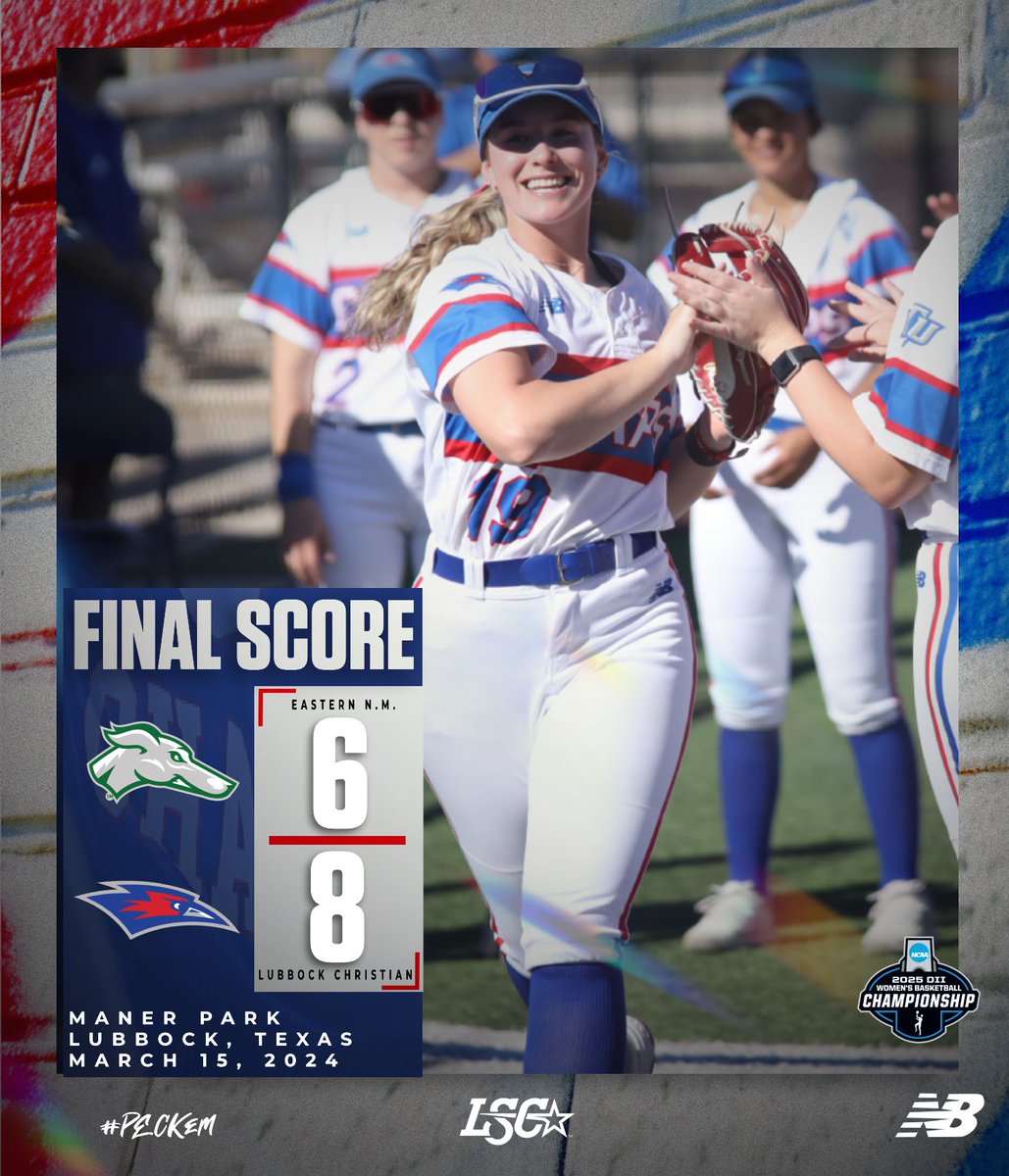 🥎SB | #LCUvsENMU
GAME 1 - FINAL

Eastern N.M. 6
Lady Chaps 8

🔵- Kristen Boyd with a three-RBI game, as LCU opens the homestand with a win.

Game 2 Links: linktr.ee/softball

Live Scoring is down

🥎 #LSCSB
🥎 #d2sb