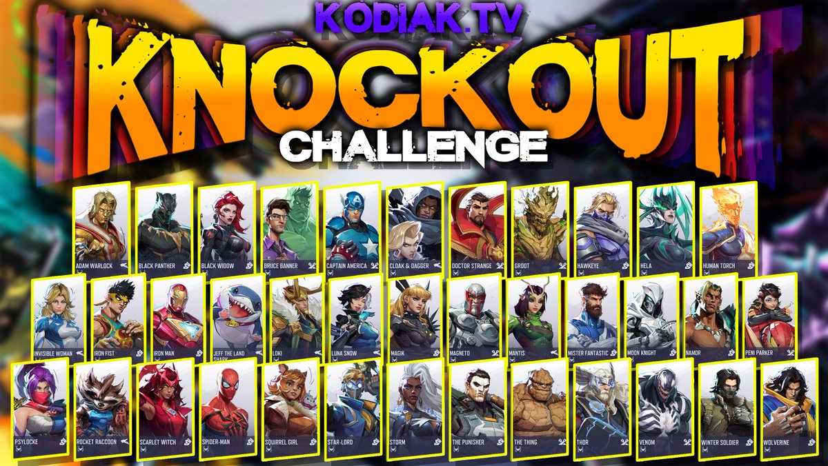 LIVE NOW to attempt the HARDEST MARVEL RIVALS CHALLENGE EVER! Bronze to GM but if I lose a game the hero I played is knocked out and no longer can be played till the challenge is over! Twitch.tv/kodiak