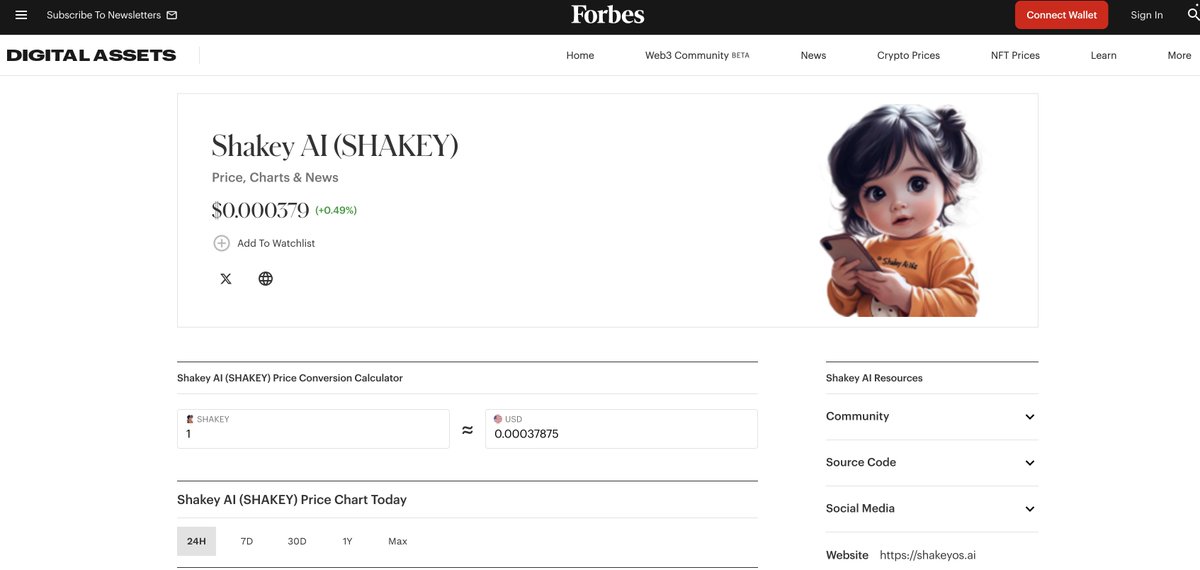 shakey_ai16z's tweet image. While we keep our focus on building - it&apos;s good to see our token also being tracked on Forbes. 

forbes.com/digital-assets…
