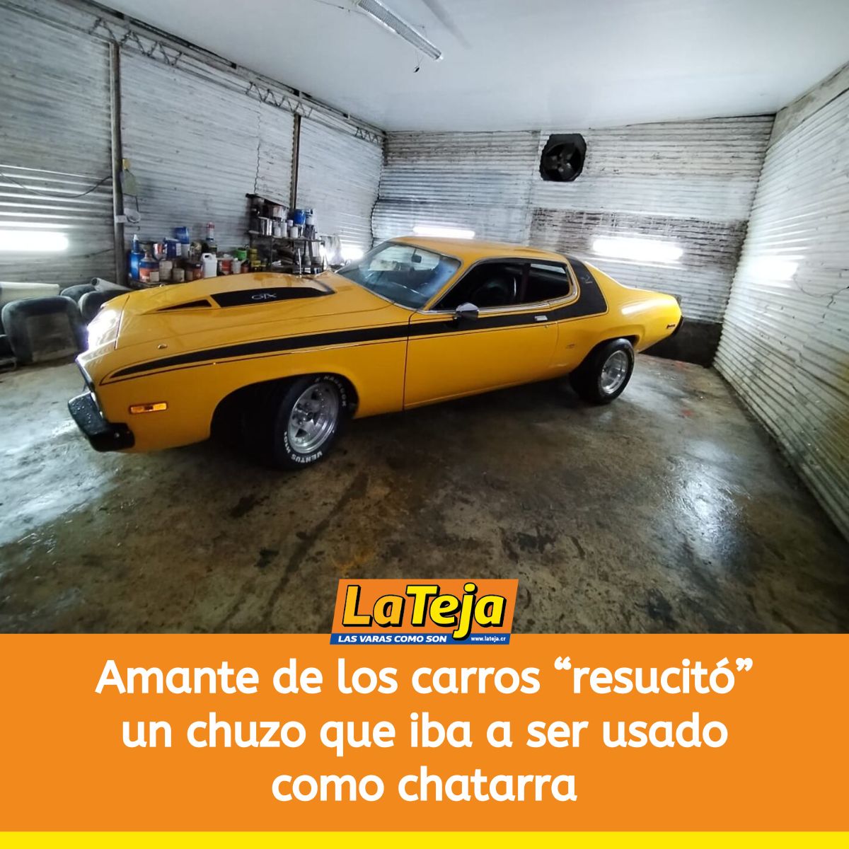 LaTejacr's tweet photo. Carlos Carranza tomó en sus manos el reto de restaurar un Plymouth Road Runner del año 74, que tenía un alto nivel de deterioro ��👉 https://t.co/SAIDC8rl3c

#Carros #Chuzo https://t.co/eVAX4oQpiF