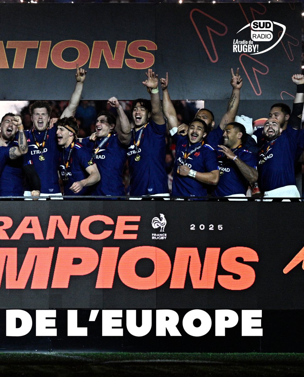 SudRadioRugby's tweet photo. 🏆 ILS L’ONT FAIT 😍🇫🇷

Après le Grand Chelem en 2022, le XV de France emmené par Antoine Dupont remporte son deuxième Tournoi des Six Nations.

📸 AFP #FRAvSCO #FRAECO https://t.co/MnejesY2qN