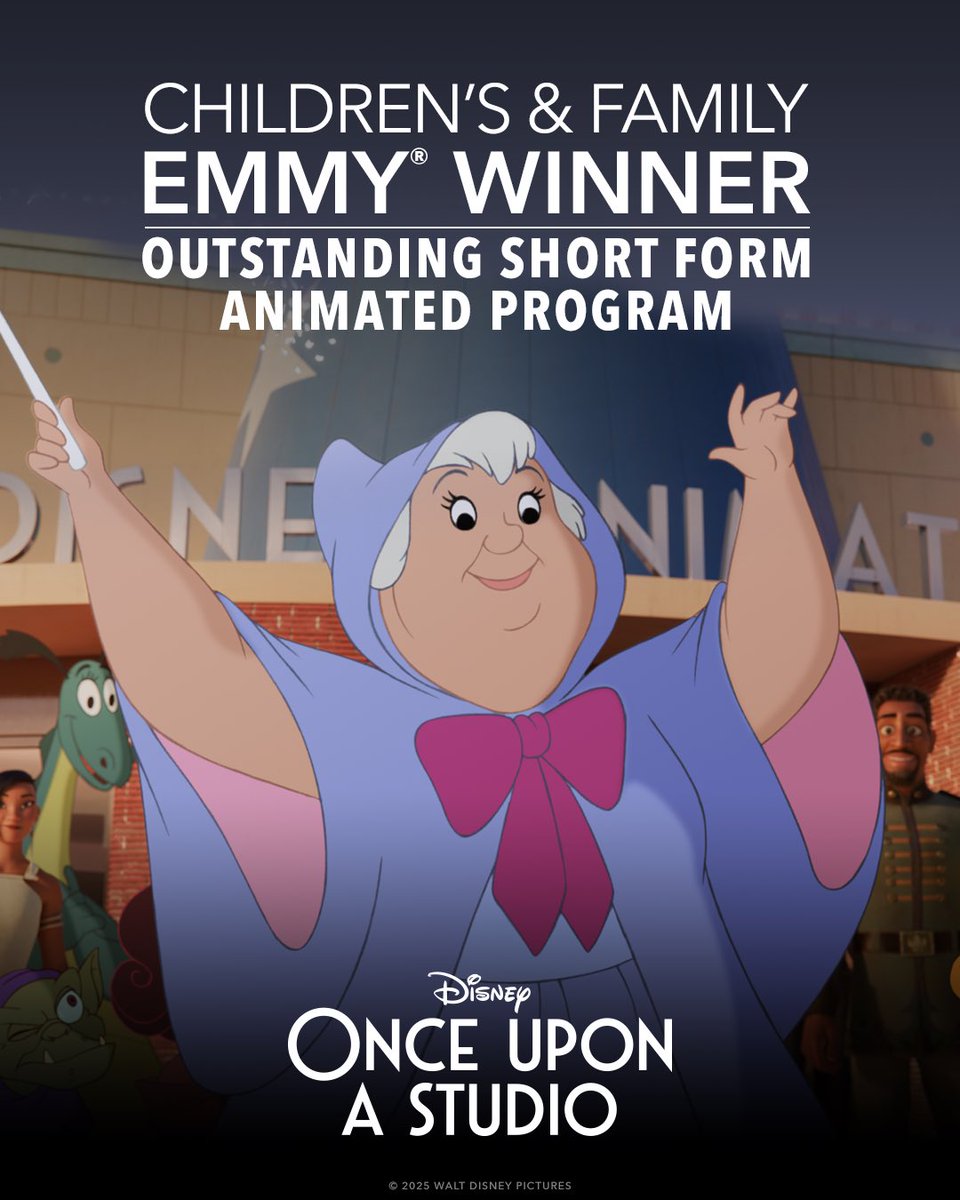 Congratulations to the cast and crew of Once Upon a Studio on their Children’s and Family Emmy® Award Win for Outstanding Short Form Animated Program! #Emmys. 🎉
