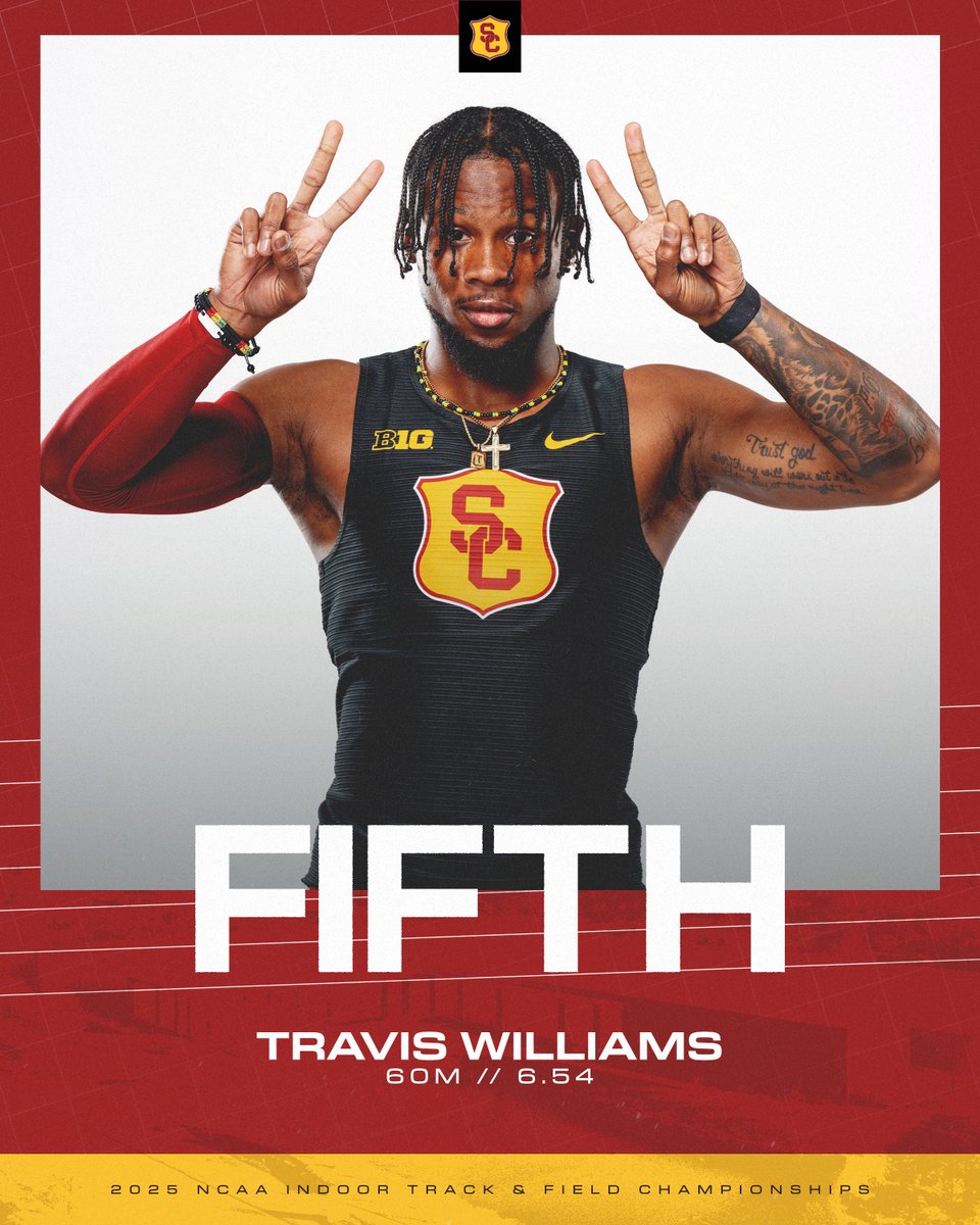 USC_Track_Field's tweet photo. 🇺🇸 First Team All-Americans 🇺🇸

@Travisajoni (6.54) and @_jcstevenson (6.55) go 5-6 in the NCAA Indoor 60m ✌️