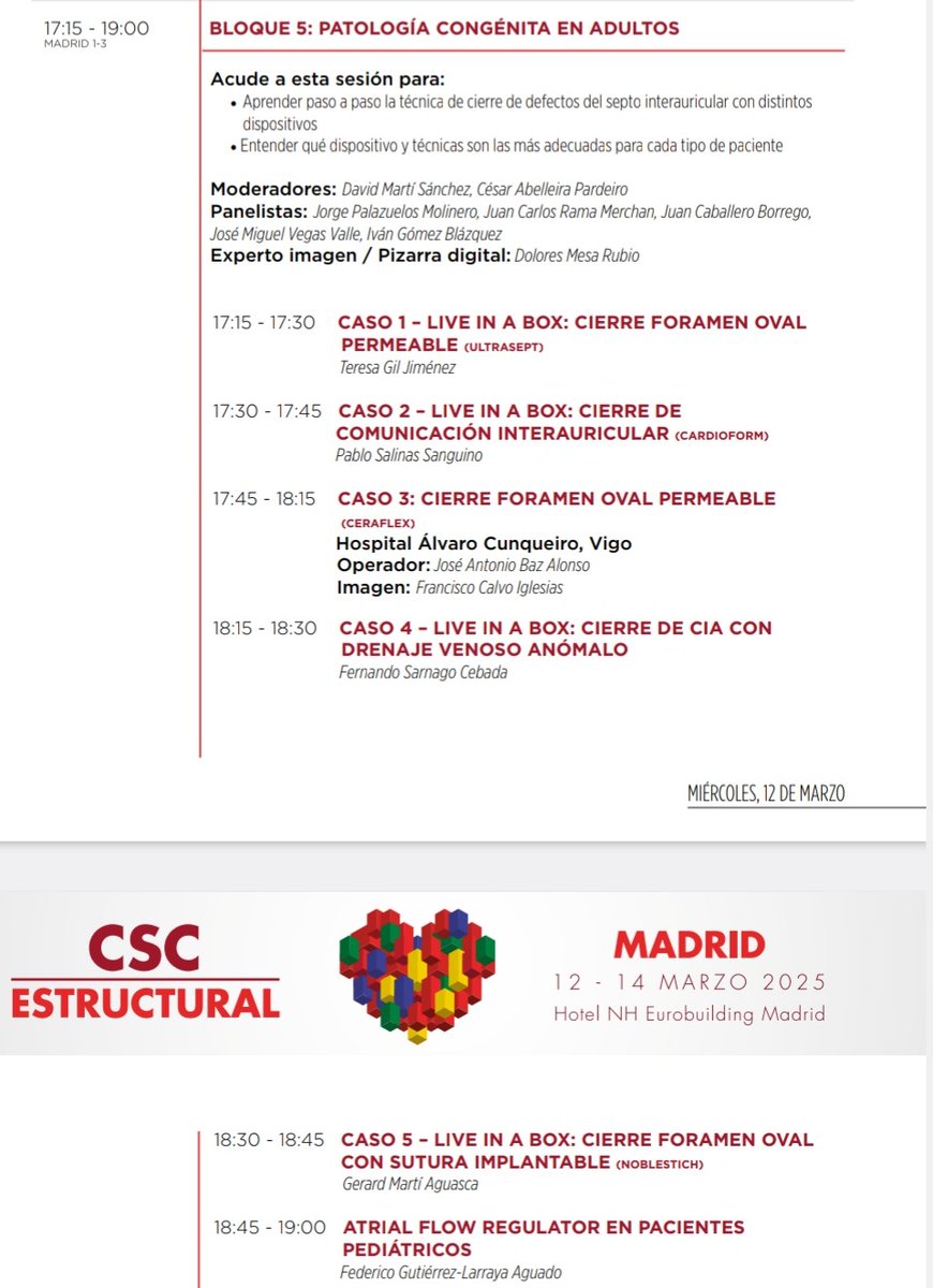 GRUPO ESPAÑOL HEMODINAMICA CARDIOPATIAS CONGENITAS (@intervcardiochd) on Twitter photo 📢 Gran éxito de la sesión de cardiopatías congénitas🫀en el congreso #CSCestructural2025 con ponentes nacionales top🔝del GEHCC <a href="/Pedro_Betrian/">Pedro Betrián</a> <a href="/RiSanz2020/">Ricardo Sanz-Ruiz</a> <a href="/FelixCoserria/">FelixCoserria</a> <a href="/frenandosarnago/">Fernando Sarnago Ceb</a> <a href="/icruzgonzalez/">Ignacio Cruz Gonzalez</a>, F. Gutierrez-Larraya, E. Balbacid, JL Zunzunegui, P. Salinas, T. Gil 📢 Gran éxito de la sesión de cardiopatías congénitas🫀en el congreso #CSCestructural2025 con ponentes nacionales top🔝del GEHCC <a href="/Pedro_Betrian/">Pedro Betrián</a> <a href="/RiSanz2020/">Ricardo Sanz-Ruiz</a> <a href="/FelixCoserria/">FelixCoserria</a> <a href="/frenandosarnago/">Fernando Sarnago Ceb</a> <a href="/icruzgonzalez/">Ignacio Cruz Gonzalez</a>, F. Gutierrez-Larraya, E. Balbacid, JL Zunzunegui, P. Salinas, T. Gil
