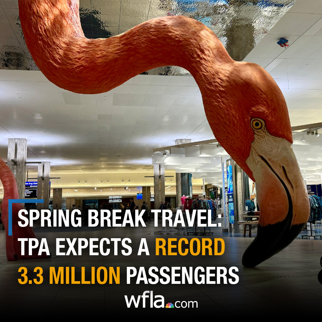 "OUR SUPER BOWL": With an estimated 101,502 passengers traveling through Tampa International Airport Saturday, officials expect this could be TPA's all-time busiest spring break. Details: bit.ly/3XUeLbg
