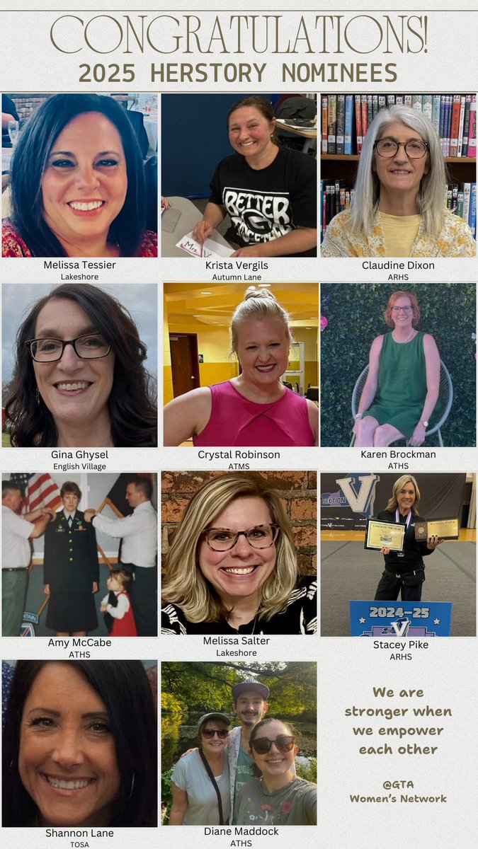 👏Congratulations to all the HERstory nominees!  👏
While the virtual event is Monday, March 24, ALL GTA members are invited to a happy hour Mixer on March 28th at Hooligans from 3-5 pm to celebrate these amazing women.  Bring your colleagues!