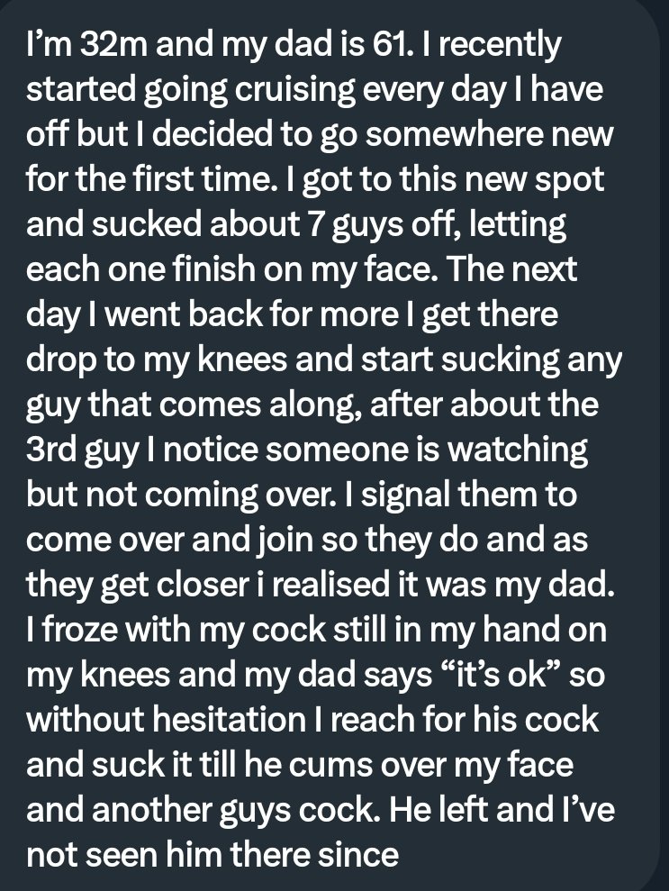 He went cruising and sucked his dad