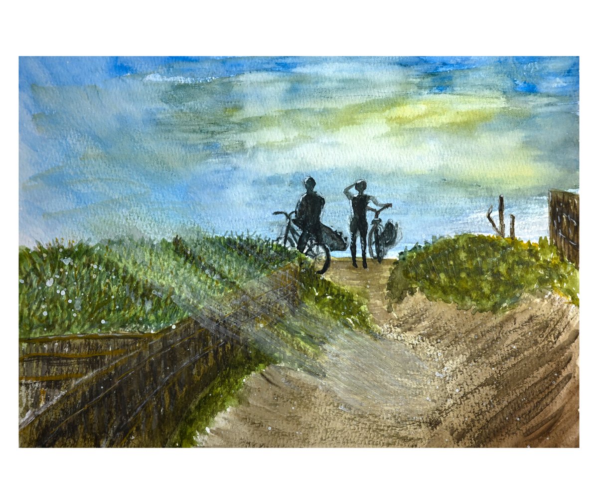 higehiro134's tweet image. 水彩画17回目。鵠沼海岸 / 海を感じる

ここは昔サーファーが波チェックをする小高い所にありました。今は砂に埋もれて見る影もありませんが、写真的にも絵になるので定点と決めて撮っていました。砂の形状が変わり新しいスポットも出来ています。

#kugenumabeach #surfers #鵠沼海岸 #サーファー