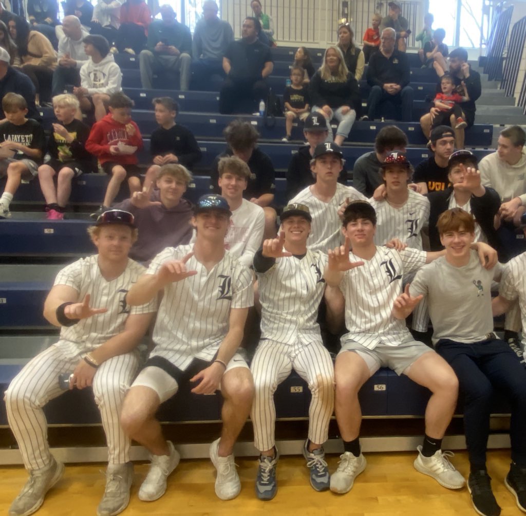 Shoutout to <a href="/LancerBSB/">Lafayette Lancer Baseball</a> for coming out to support the Basketball team today