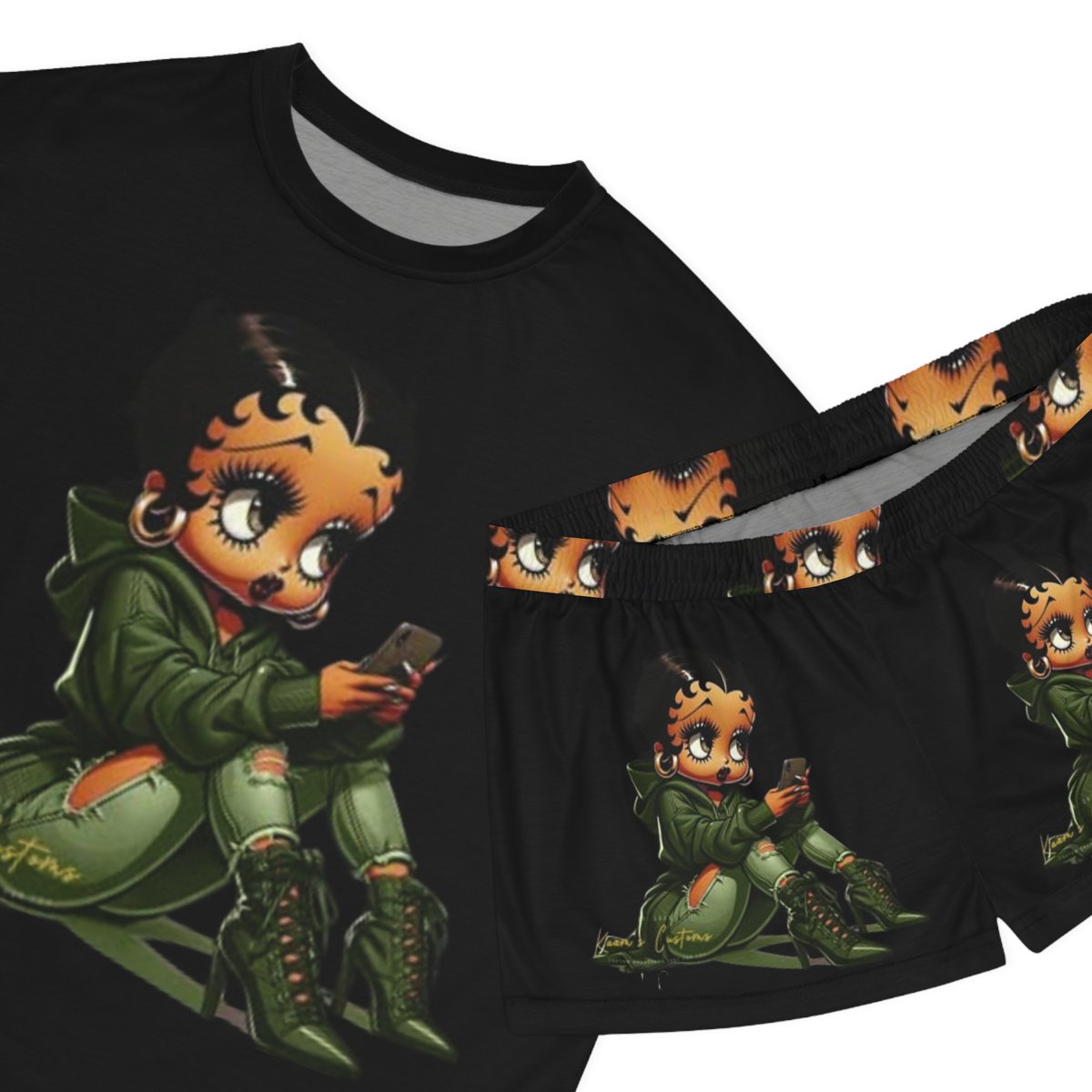 a_afrofuturism's tweet photo. Betty Boop Chillin 2-pc Pajama Set (comes in all sizes) Get yours for only $39.99!! How cute is this :-)  Avail on https://t.co/G1IrVLMSON and https://t.co/9hvHZnwn3Q !! https://t.co/DOkCDonAdA