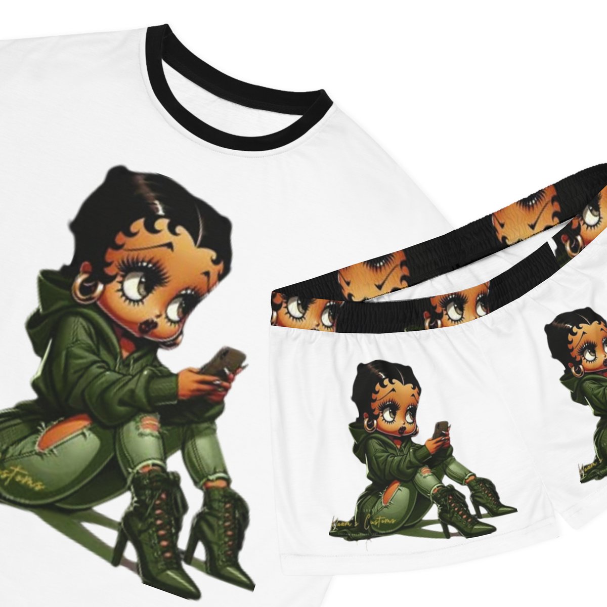 a_afrofuturism's tweet photo. Betty Boop Chillin 2-pc Pajama Set (comes in all sizes) Get yours for only $39.99!! How cute is this :-)  Avail on https://t.co/G1IrVLMSON and https://t.co/9hvHZnwn3Q !! https://t.co/DOkCDonAdA