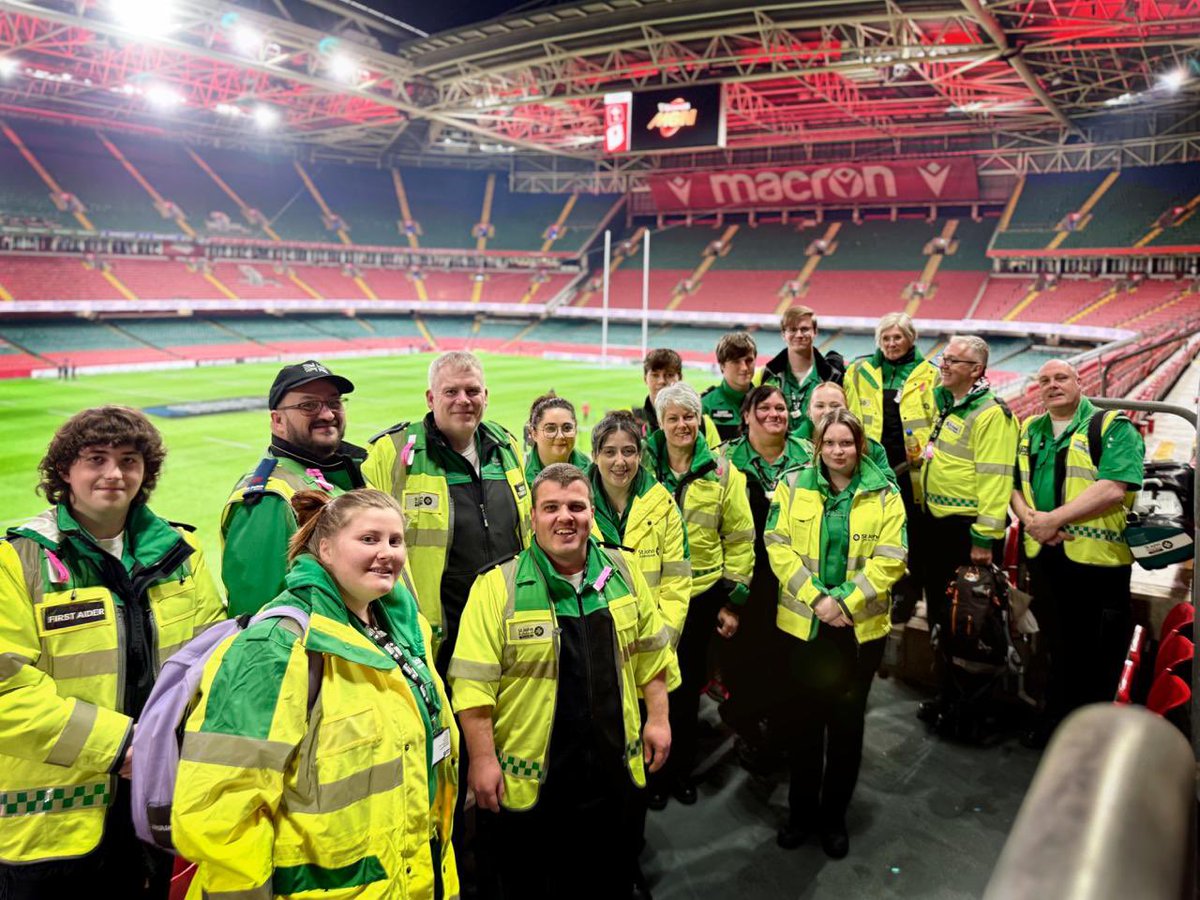 Richard Baxter (@richbaxter19) on Twitter photo It might not have been a win for Wales but just one of the <a href="/SJACymru/">St John Ambulance Cymru</a> teams there, required #JustInCase today #WALvENG. Proud to lead one of the teams that delivered patient centred care, a pleasure to volunteer alongside you all. Also thanks to colleagues in <a href="/WelshAmbulance/">Welsh Ambulance</a>. It might not have been a win for Wales but just one of the <a href="/SJACymru/">St John Ambulance Cymru</a> teams there, required #JustInCase today #WALvENG. Proud to lead one of the teams that delivered patient centred care, a pleasure to volunteer alongside you all. Also thanks to colleagues in <a href="/WelshAmbulance/">Welsh Ambulance</a>.