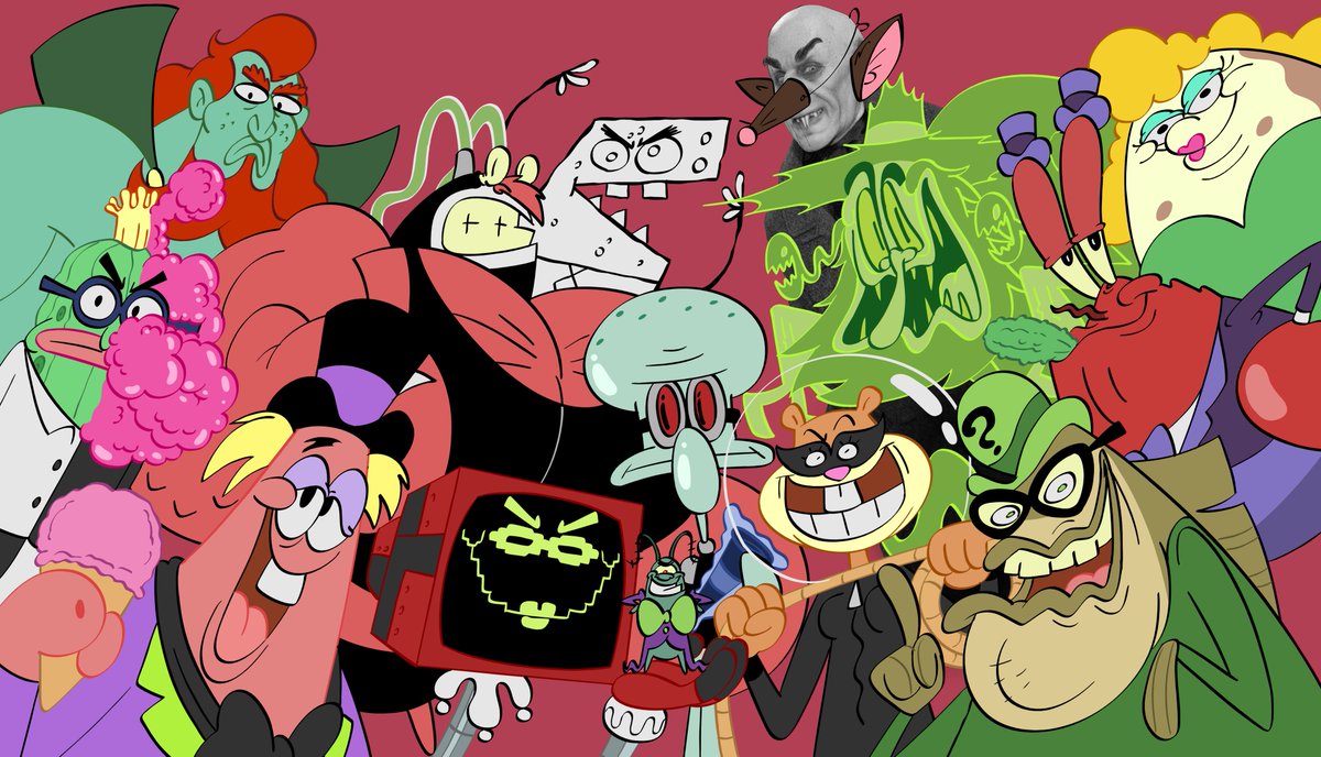 the inmates of arkham aquarium! #spongebob #batman