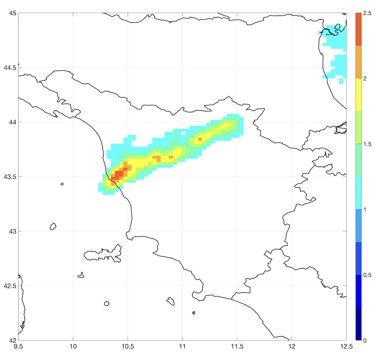 #allertameteo #Tuscany #flooding  extreme rainfall in 24 hours (14 march 2025) reaching up to 250% of the March climatological average (computed using the CHAPTER reanalysis rdm.lab.lrz.de/records/0ppk7-…)