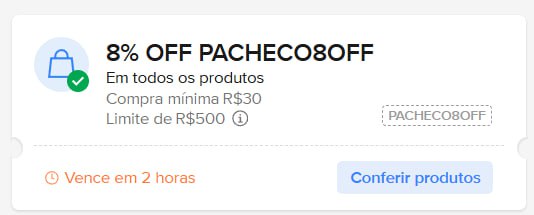 🚨 CORREEEE CUPOM MERCADO LIVRE 🚨

🎟️ PACHECO8OFF 
8% OFF limitado a R$500

Em todos os produtos do Mercado Livre!! 

😱 RESGATE LOGO AQUII: mercadolivre.com.br/sec/1TTwcDm

👉🏽 CORRE!!!! PODE ACABAR LOGO!

#CoberturaSD | t.me/cuponsm