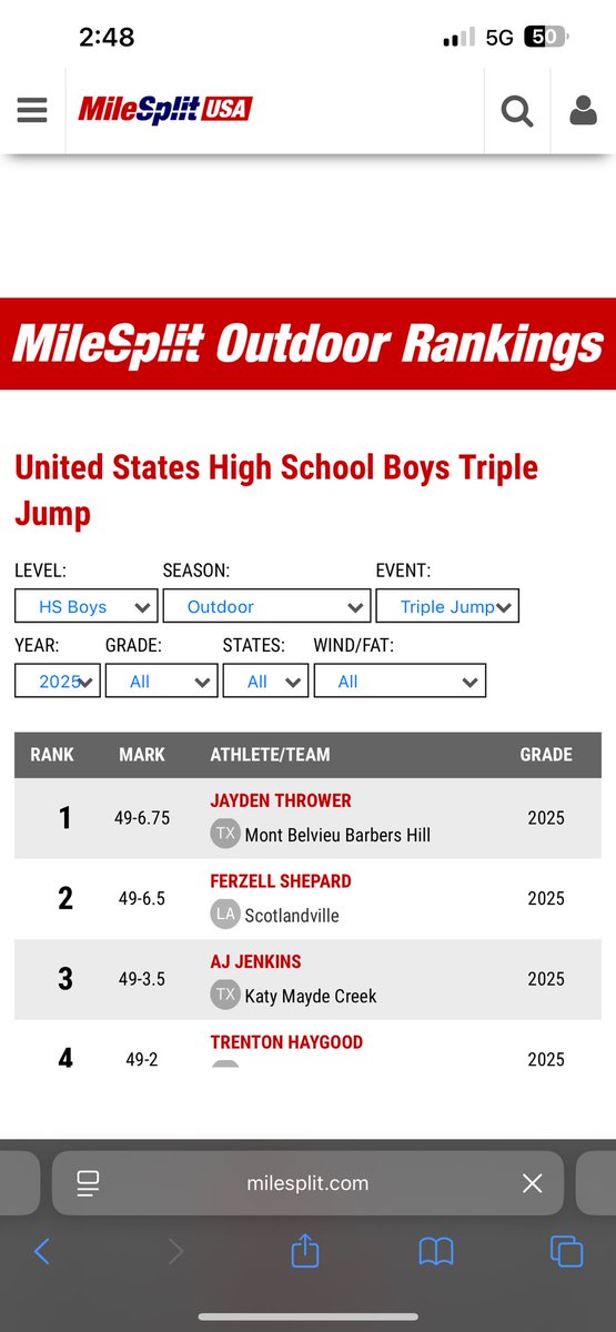 zell_capalot_'s tweet photo. Outdoor Season Opener Triple jump 🚨
US #2 49-6.5 https://t.co/s2ht9O8BmW