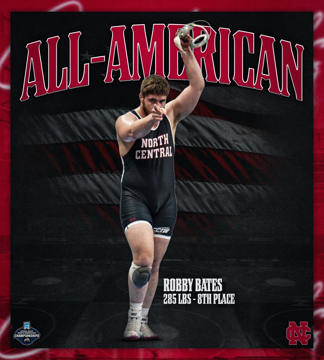 With an 8th place finish at 285 pounds, Robby Bates is a 3x All-American. #FearTheBird #SHAPOWIE