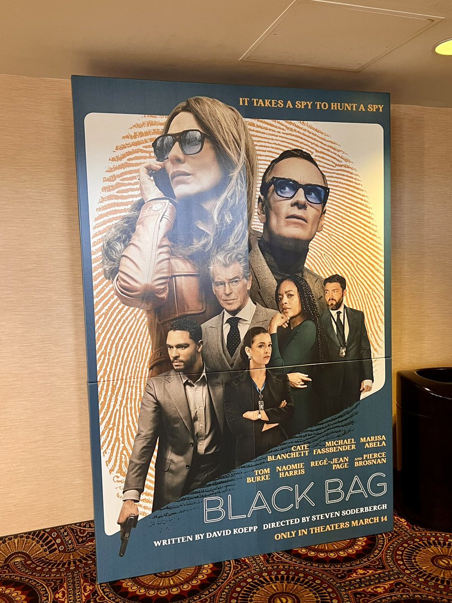 NicoleBdorf's tweet photo. Just saw #BlackBag in theater, & WOW:
Soderbergh and his seductively superb cast have gifted us with a veritable feast for the eyes ๐คฉ๐๐ฅ๐
Sexy
Suspenseful
Stylish
Scintillating
#GoSeeIt #InTheaters #Film #Movie #CateBlanchett #MichaelFassbender #RegeJeanPage #MarisaAbela https://t.co/3ki4aKloKI