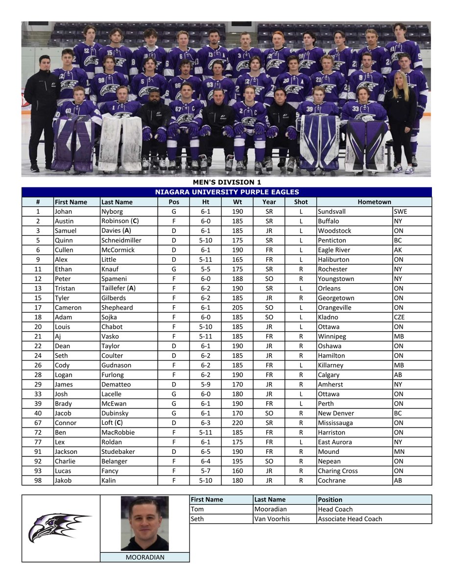 ACHAMensD1's tweet photo. Fancy @Niagara_M1 roster https://t.co/6kSElWdD6n