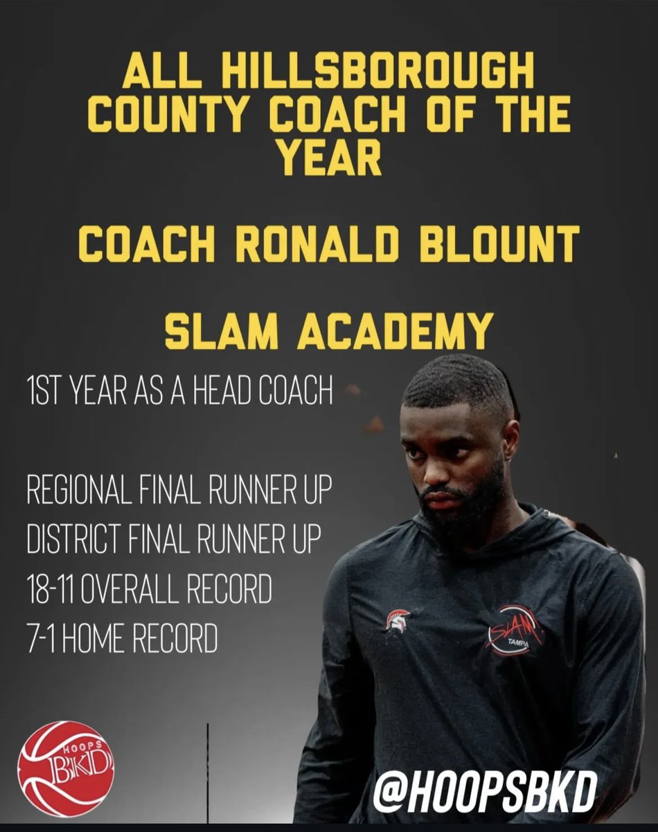Coach Ron Blount (@coachron_) on Twitter photo Special thanks to <a href="/BayAreaHoopsfl/">Reg Burke ΦΒΣ🤘🏾</a> for the Hillsborough County Coach of the Year Award!
Much more to prove! Special thanks to <a href="/BayAreaHoopsfl/">Reg Burke ΦΒΣ🤘🏾</a> for the Hillsborough County Coach of the Year Award!
Much more to prove!