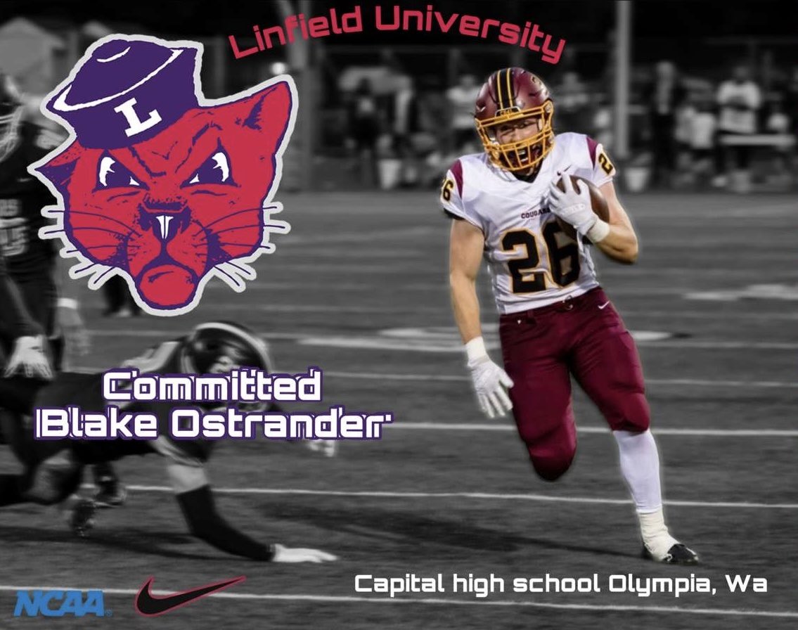 Blake Ostrander (@blakeo2242) on Twitter photo After a lot of thought and consideration I have decided to commit to Linfield University to continue my academic and athletic career! Thank you to all of my coaches and teammates who have made this possible! Go Cats!!
<a href="/CapitalCougsFB/">Capital Cougars Football 🏈</a> After a lot of thought and consideration I have decided to commit to Linfield University to continue my academic and athletic career! Thank you to all of my coaches and teammates who have made this possible! Go Cats!!
<a href="/CapitalCougsFB/">Capital Cougars Football 🏈</a>