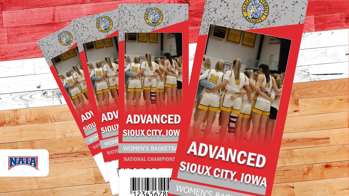 NAIA (@naia) on Twitter photo W🏀
The <a href="/MUKnights/">Marian Knights</a> are marching on to Sioux City!
#collegebasketball #NAIAWBB #BattleForTheRedBanner W🏀
The <a href="/MUKnights/">Marian Knights</a> are marching on to Sioux City!
#collegebasketball #NAIAWBB #BattleForTheRedBanner