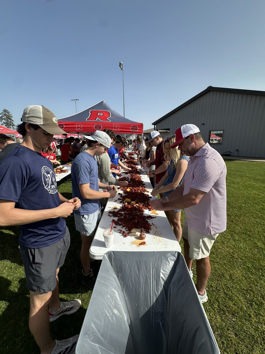 RustonBaseball's tweet photo. What a beautiful day ☀️ for a Senior Day win and some crawfish 🦞 and Jambalaya afterwards with friends and family! https://t.co/rNuMuHIedR