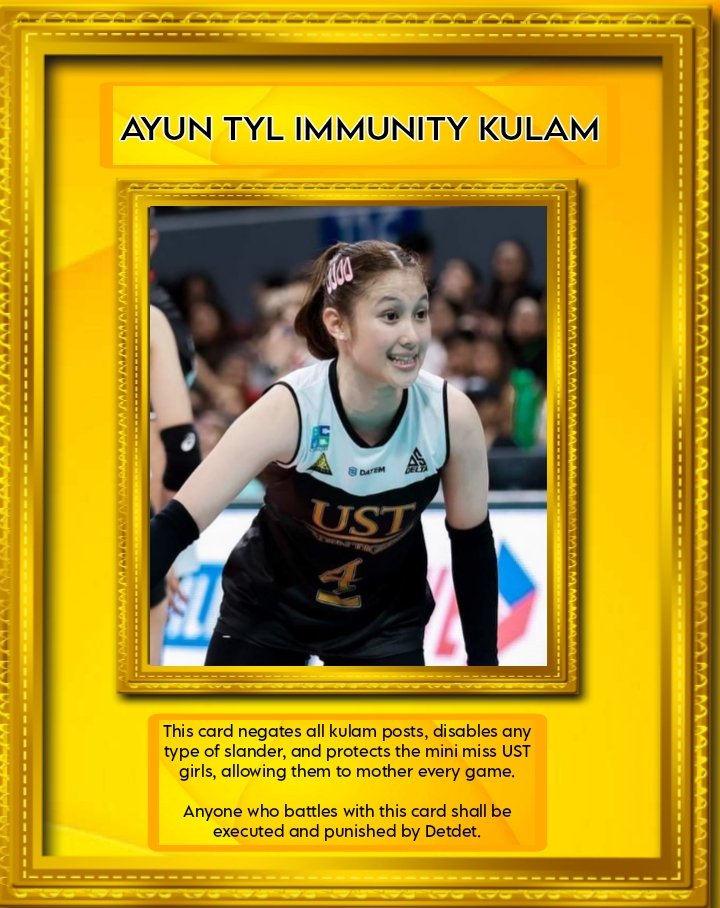 mainlyfordetdet's tweet photo. AYUN THANK YOU LORD IMMUNITY KULAM CARD ACTIVATE! LAHAT NG MAGKUKULAM SA UST AY KALABAN NG BAYAN!

#GoUSTe https://t.co/DMmP0OzjPe
