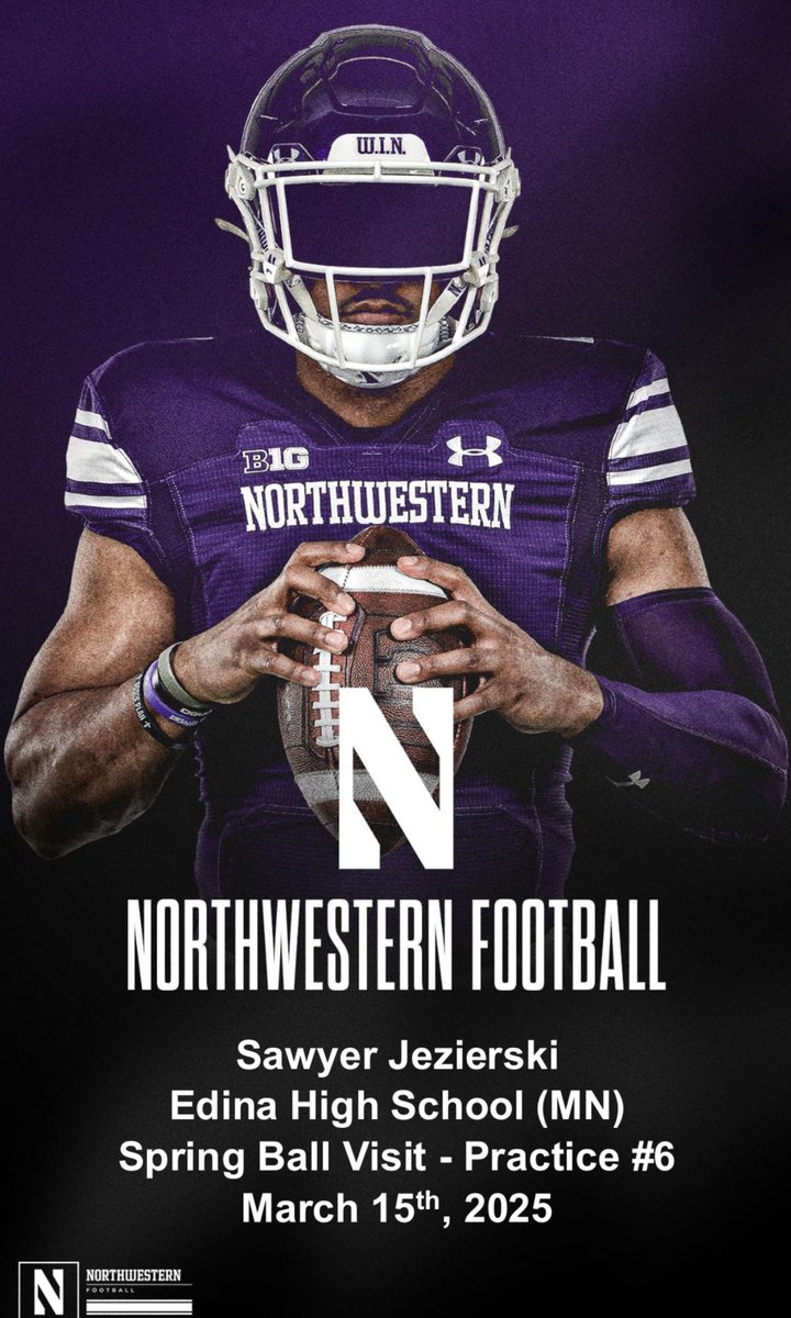Sawyer Jezierski (@sawyerjezierski) on Twitter photo Had an amazing time <a href="/NUFBFamily/">Northwestern Football</a> today! Thanks for having me, and can’t wait to be back! <a href="/CoachSmith_9/">Christian Smith</a> <a href="/CoachDJVokolek/">DJ Vokolek</a> <a href="/JeromeTgrey/">Jerome Grey</a> <a href="/PetersNUFB/">Zach Peters</a> <a href="/Coach_Mulford/">Sam Mulford</a> <a href="/EdinaFBRecruits/">Edina Football Recruiting</a> <a href="/EdinaFootball/">EdinaFootball</a> Had an amazing time <a href="/NUFBFamily/">Northwestern Football</a> today! Thanks for having me, and can’t wait to be back! <a href="/CoachSmith_9/">Christian Smith</a> <a href="/CoachDJVokolek/">DJ Vokolek</a> <a href="/JeromeTgrey/">Jerome Grey</a> <a href="/PetersNUFB/">Zach Peters</a> <a href="/Coach_Mulford/">Sam Mulford</a> <a href="/EdinaFBRecruits/">Edina Football Recruiting</a> <a href="/EdinaFootball/">EdinaFootball</a>