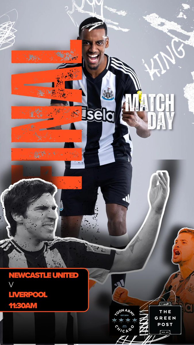 Toon Army Chicago (@toonarmychicago) on Twitter photo TOON ARMY CHICAGO! 📣 Tomorrow's the day! #NUFC vs. Liverpool in the Carabao Cup Final at 11:30 AM! Join us <a href="/greenpostchi/">@greenpostchi</a> from 8 AM for the biggest Newcastle gathering in Chicago! ⚫⚪ #HowayTheLads #CarabaoCupFinal TOON ARMY CHICAGO! 📣 Tomorrow's the day! #NUFC vs. Liverpool in the Carabao Cup Final at 11:30 AM! Join us <a href="/greenpostchi/">@greenpostchi</a> from 8 AM for the biggest Newcastle gathering in Chicago! ⚫⚪ #HowayTheLads #CarabaoCupFinal