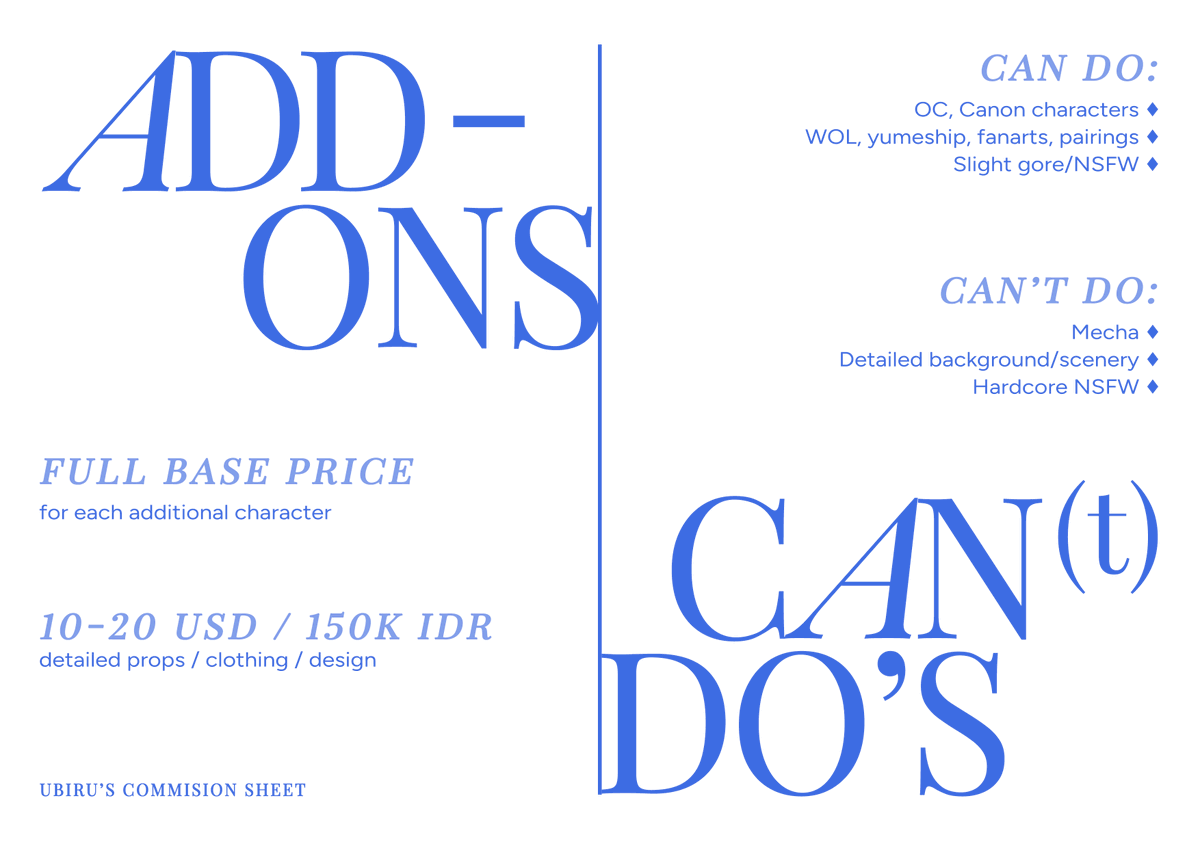 ijoitujuga_biru's tweet image. [🩵RTs and likes appreciated🩵]

Hello! I&apos;m open for #Commission on #VGen  and local form limited to 2 slots. DM open for any questions

For more info, Order form, ToS on ubiwarnabiru.carrd.co
.
.
#artcommissions #commissionsopen #VGenOpen  #artidn #zonakaryaid #artistindonesia