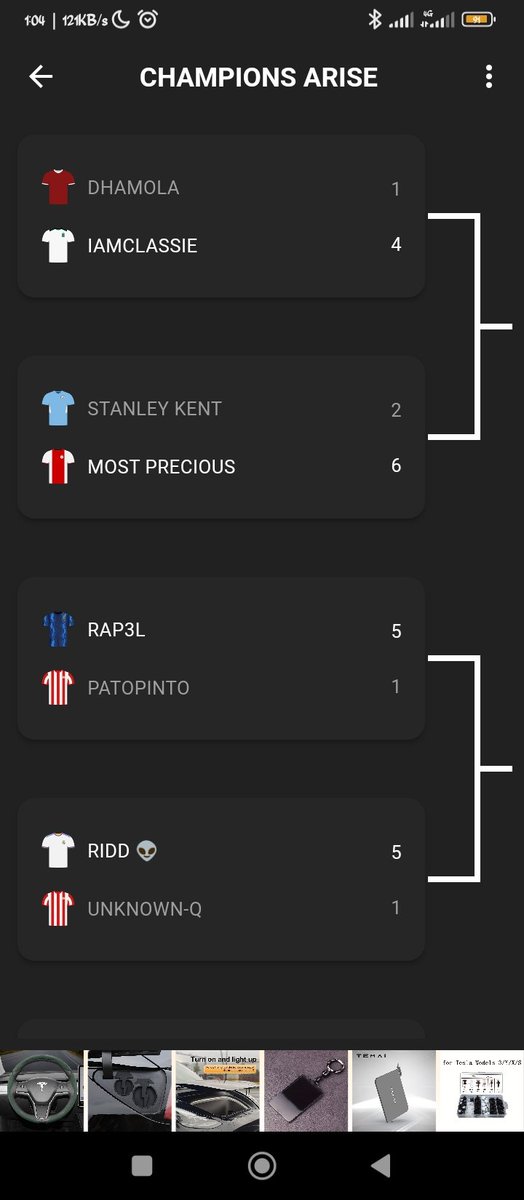 DLSWARROOM's tweet photo. THE CHAMPIONS CUP ROUND OF 16 matches scores (FIRST AND SECOND LEG AGGREGATE).

WITH 8 PLAYERS making it to the next round draws @rapel_lion @JHardiz @1cEphraimCFC, NANA, MOST PRECIOUS, TONI, DADDY_P and IAMCLASSIE making the cut.

#dlsfever https://t.co/Ly85MN4fd8